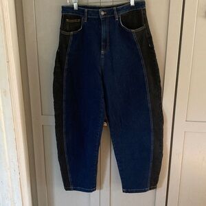 Ruti two tone barrel Jeans